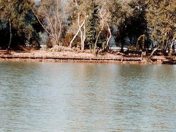 NAZZANO difesa spondale con paratoia in pali di castagno