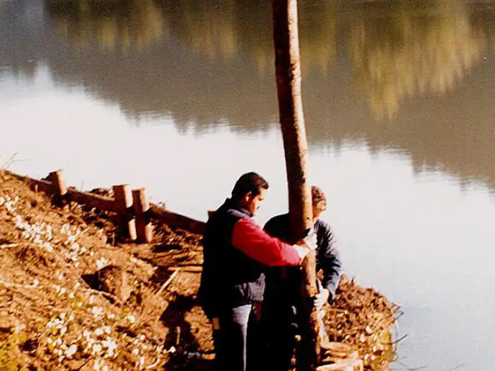 NAZZANO infissione pali di castagno